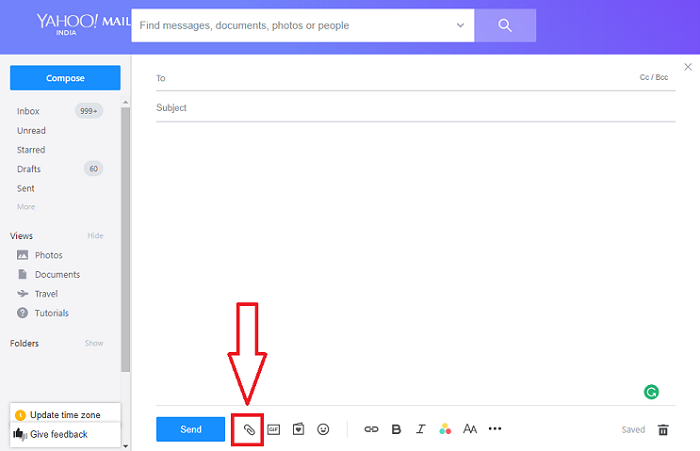 add yahoo attachment