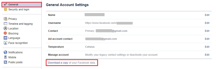 download facebook data copy