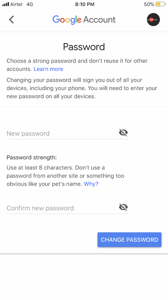 change password