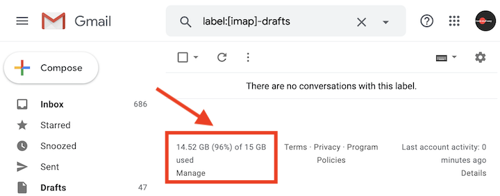 gmail storage