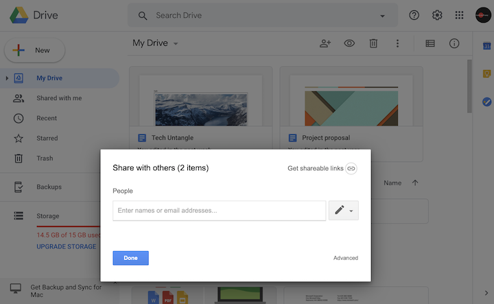 trasfer google drive data