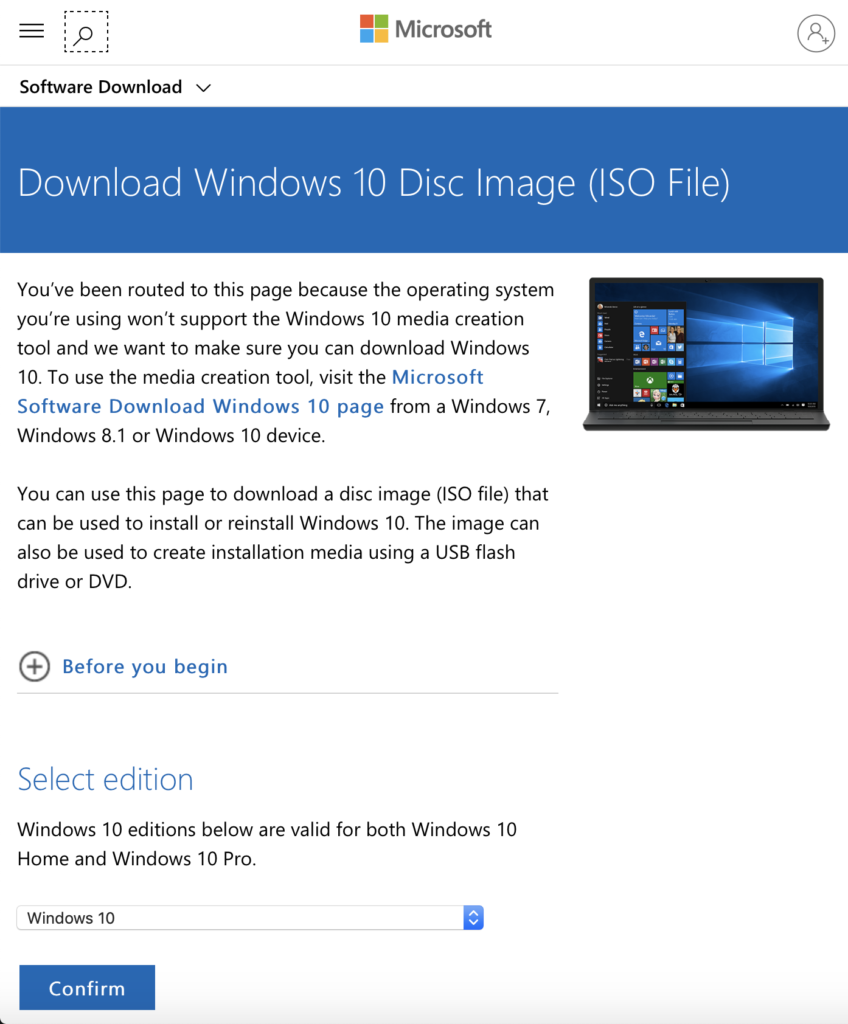 Download Windows 10 Disc Image (ISO File)